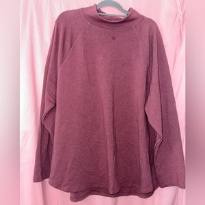 Ava & Viv Long Sleeve Mockneck Turtleneck Crepe Textured Sweatshirt